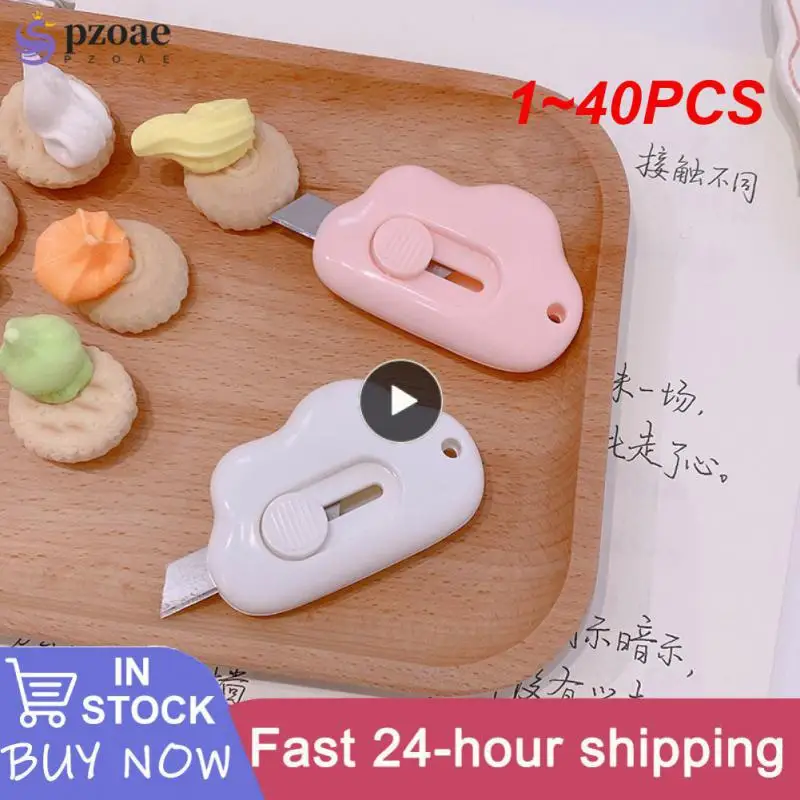 

1~40PCS Cute Rabbit Cloud Color Mini Portable Utility Knife Paper Cutter Cutting Paper Razor Blade Office Stationery Cutting
