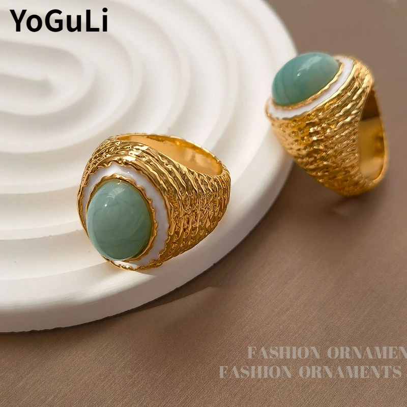 Модные украшения в европейском и американском стиле кольца с камнями для женщин