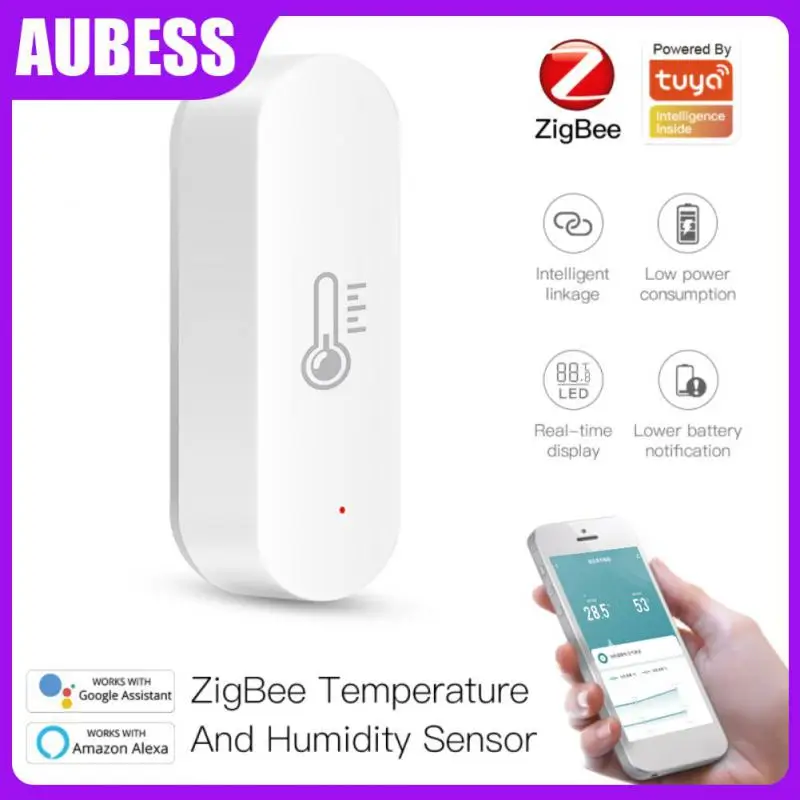 

Гигрометр на батарейках Smart Life Tuya Zigbee, умный датчик температуры и влажности, с приложением для умного дома
