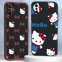 japan anime hello kitty phone case for xiaomi poco x3 pro m3 pro nfc f3 gt 11 lite liquid silicon original luxury ultra