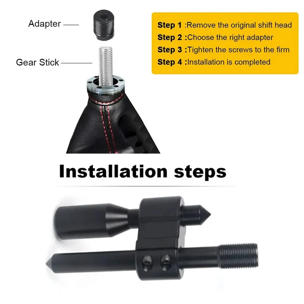 Mechanical Texture High quality Car Aluminum H Type Shift Knob Extension Adjustable Extender Gear Shifter With Three Adapters |