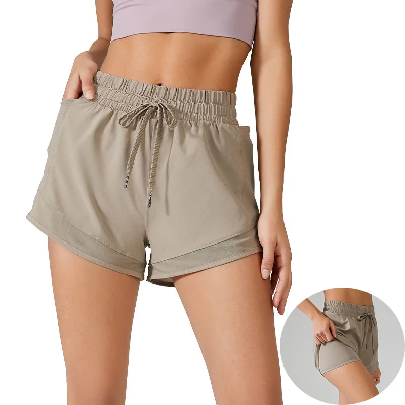 

Fake Two Piece Sports Shorts Women's Anti Running Training Fitness Pants High Waist Loose Breathable Yoga Pants