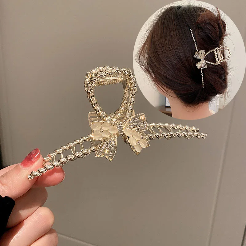 Новинка 2022 Большой жемчуг Hyperbole блестящие хрустальные заколки для волос большой