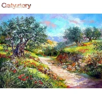 gatyztory diy painting by numbers handpainted oil painting flower bush picture paint drawing on canvas home decoration unique gi