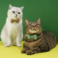 pet cat handsome bow tie cute bowknot plaid collar for cat dogs pet supplies