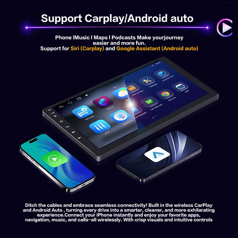 Фото Carply Android Auto беспроводной 8 ядер FM AM автомобильный радиоприемник для VW Volkswagen Touareg 2002-2010 авторадио мультимедийный автомобильный плеер №2