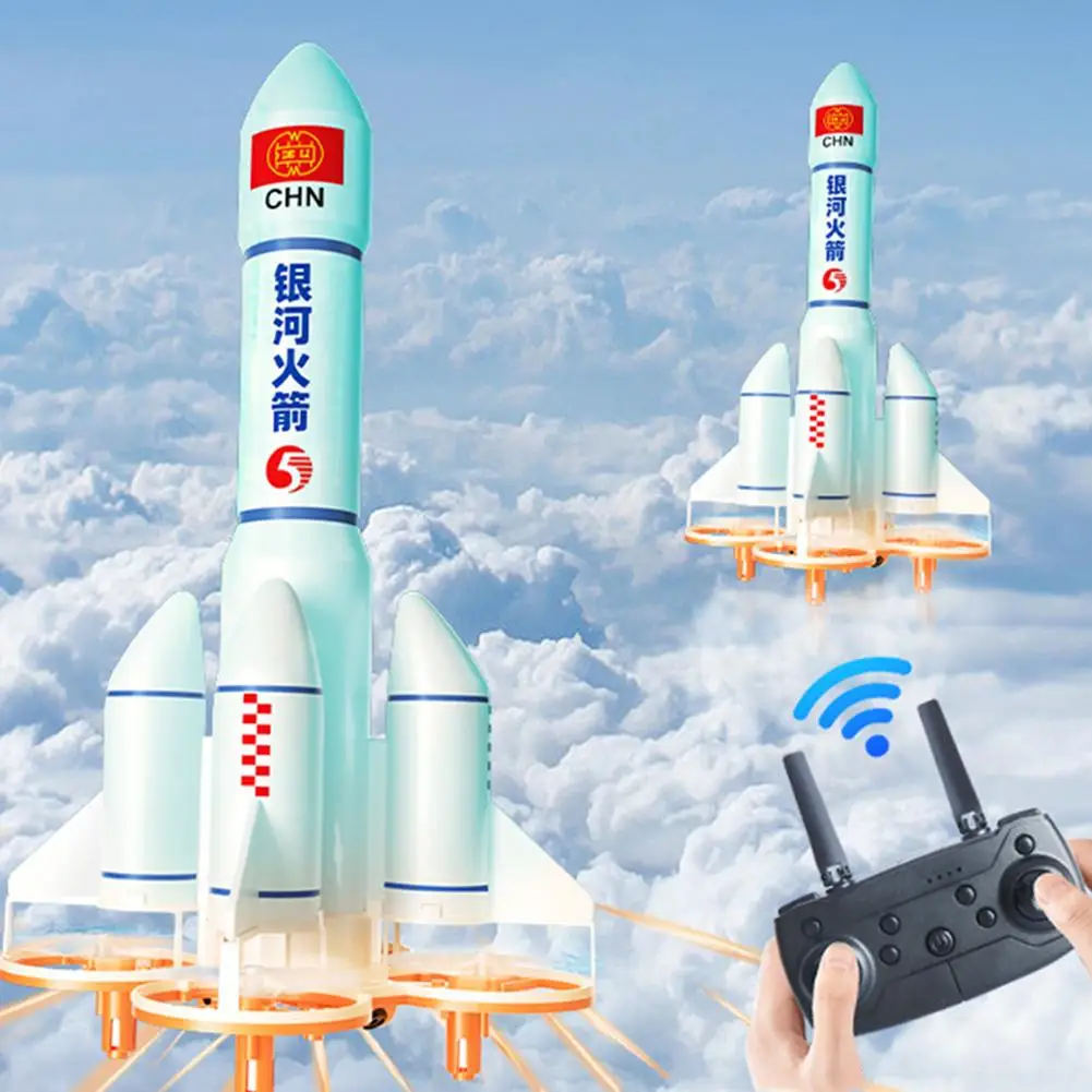 

Kids Rc Rocket Toy Multi-speed Adjustable Intelligent Height Setting Astronaut Drone Plane Quadcopter Toys