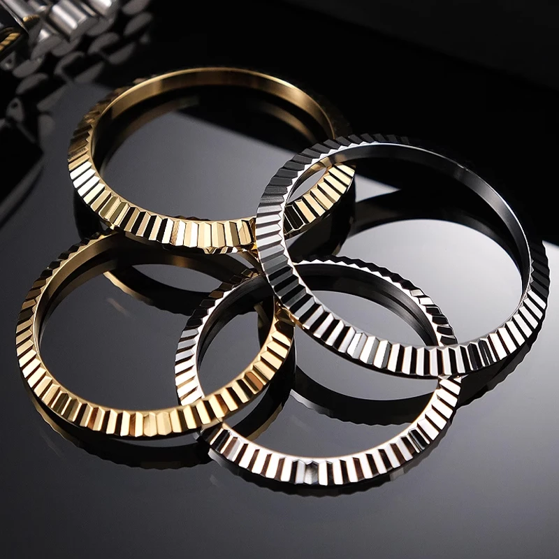 For Rolex 41mm dial dog tooth bezel NH35 movement ring stainless steel case Watch Case 35.8m 39mm Stainless Steel Outer rin