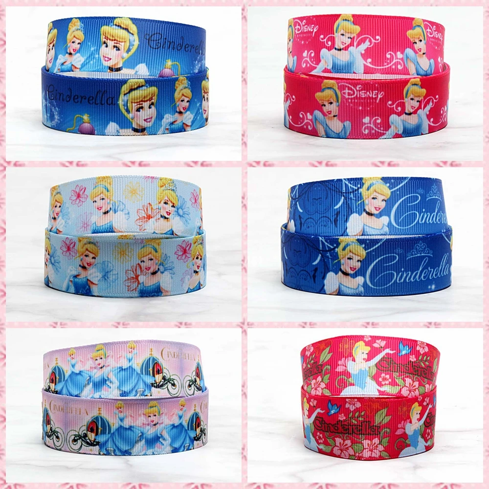 

Лента с рисунком Принцессы Disney Золушки для бантов, 10 ярдов