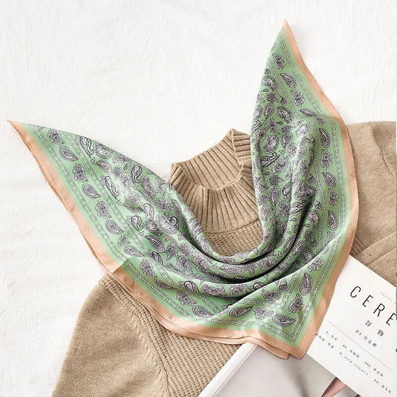 

Paisley Scarf 100% Silk Bandana Women Girl Stylish Boho Style Headband 53*53cm