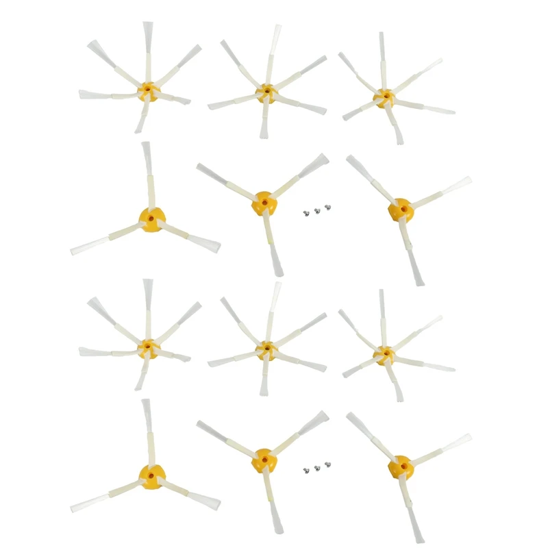 

Боковая щетка, 6 рук и боковая щетка, 3 шт, для пылесоса Irobot Roomba 500, 600, 700, 550, 560, 630 (12X)