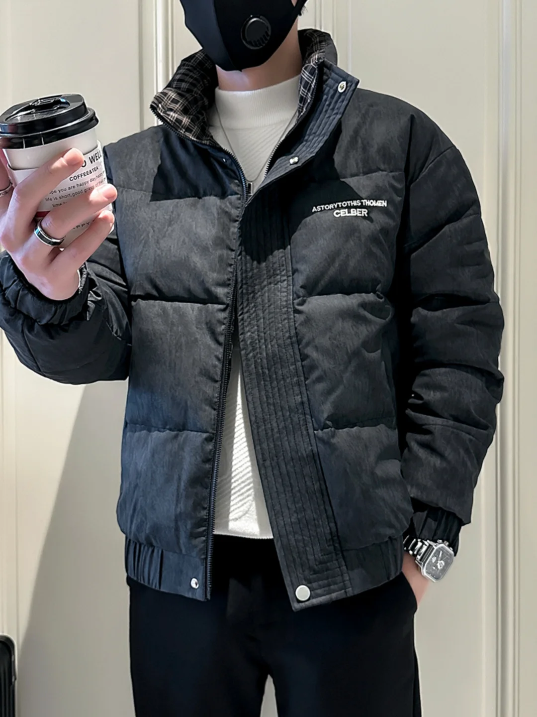 Мужское пальто с хлопковой подкладкой Dir верхняя одежда зимняя модная