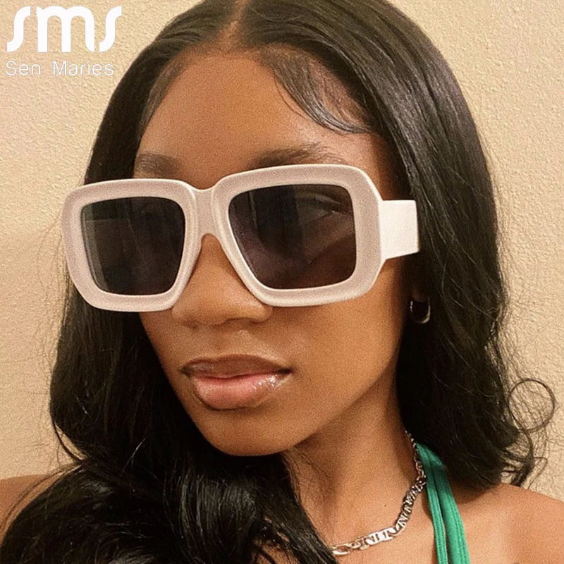 

Fashion Oversized Square Punk Sunglasses New Women Men Large Frame Sun Glasses Brand Designer Beige Black Shades Eyewear Oculos