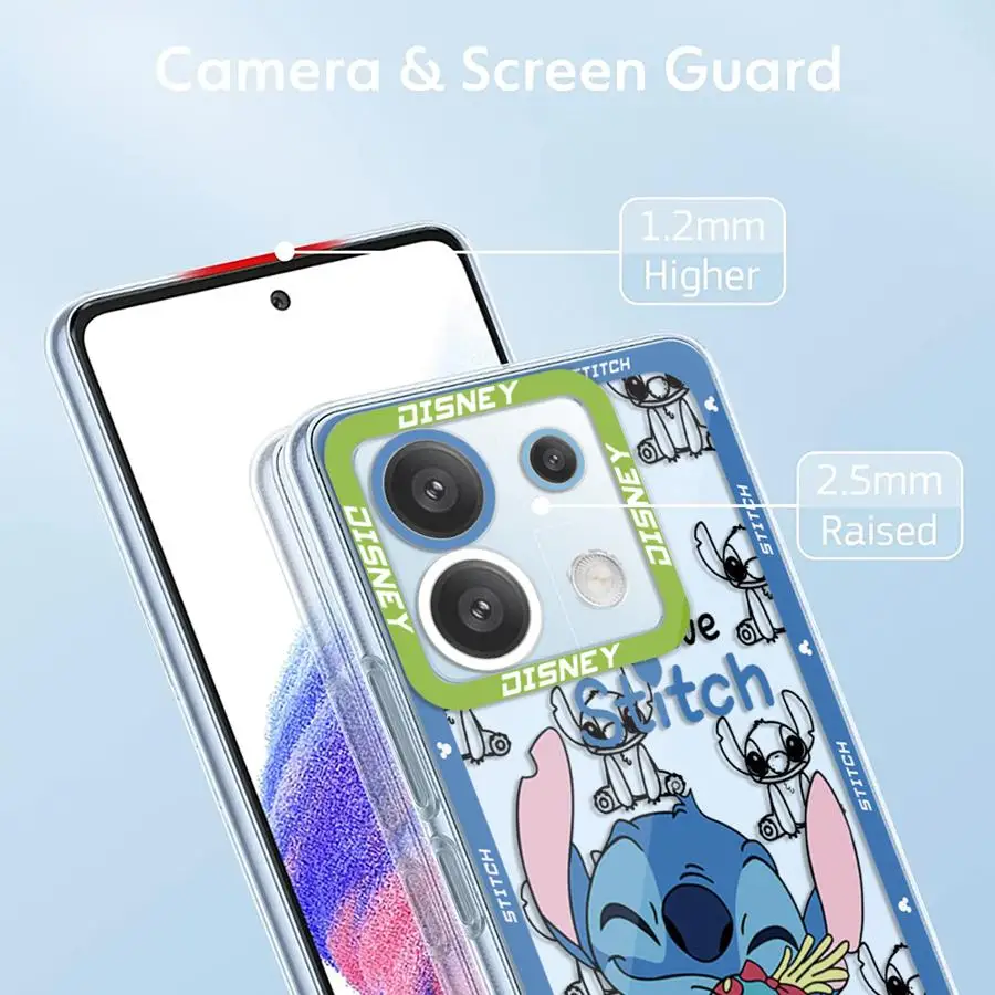 Disney Stitch Case for Xiaomi Redmi Note 11Pro 9 11s 12 Pro Plus 10 11 9s 10s 13 10Pro 12s 9Pro Soft Phone Cover Capa