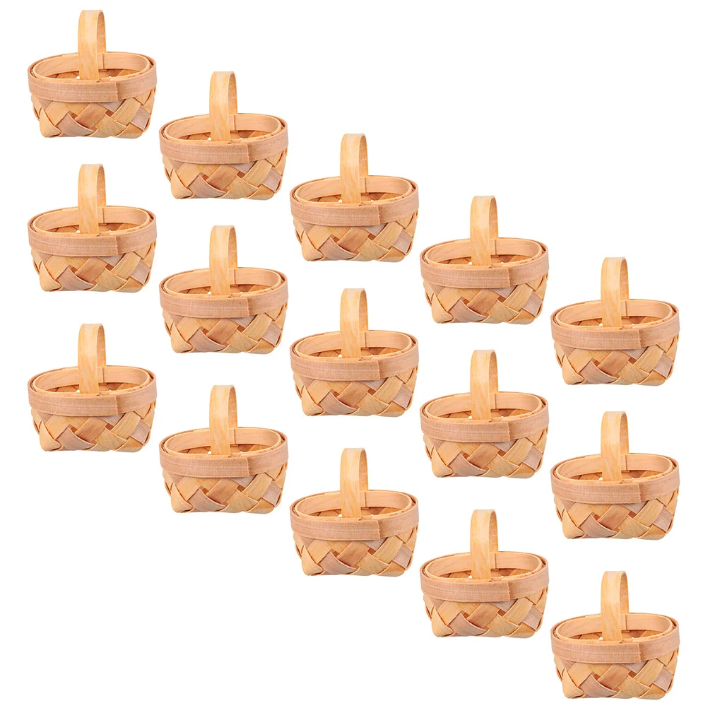

Basket Mini Baskets Woven Small Candystorage Picnic Wickerminiature Flower Easter Gifts Straw Wedding Packing Handle Favors