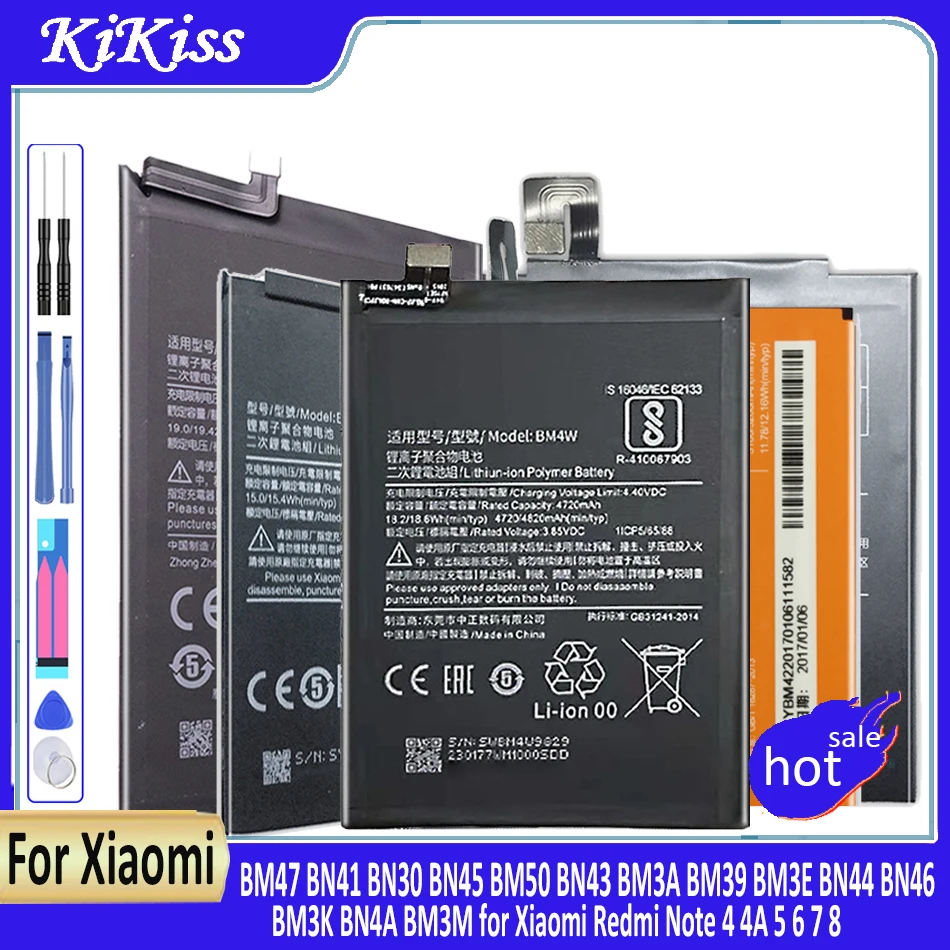 

BM3L for Mi 9 Battery BM47 BN41 BN30 BN45 BM50 BN43 BM3A BM39 BM3E BN44 BN46 BM3K BN4A BM3M for Xiaomi Redmi Note 4 4A 5 6 7 8