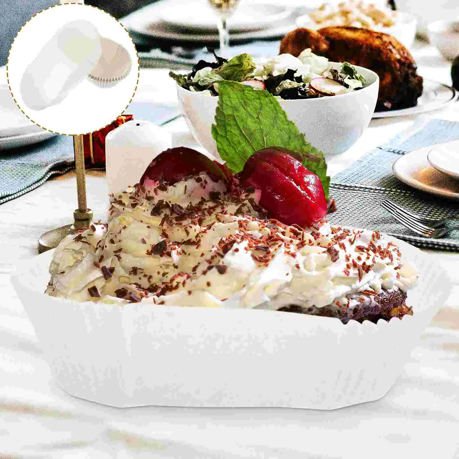 

40pcs Baking Cups Decorative Cupcake Liners Cake Paper Liner Boat Shaped Bread Trays Cake Cups Household Cupcake Liners