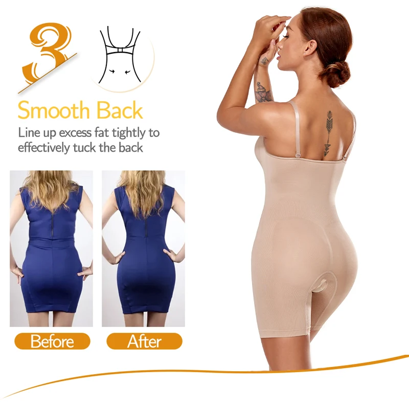 Seamless Women Shapewear Bodysuit Tummy Control Full Body Shaper Thigh Slimmer Shorts Waist Trainer Slimming Underwear Fajas