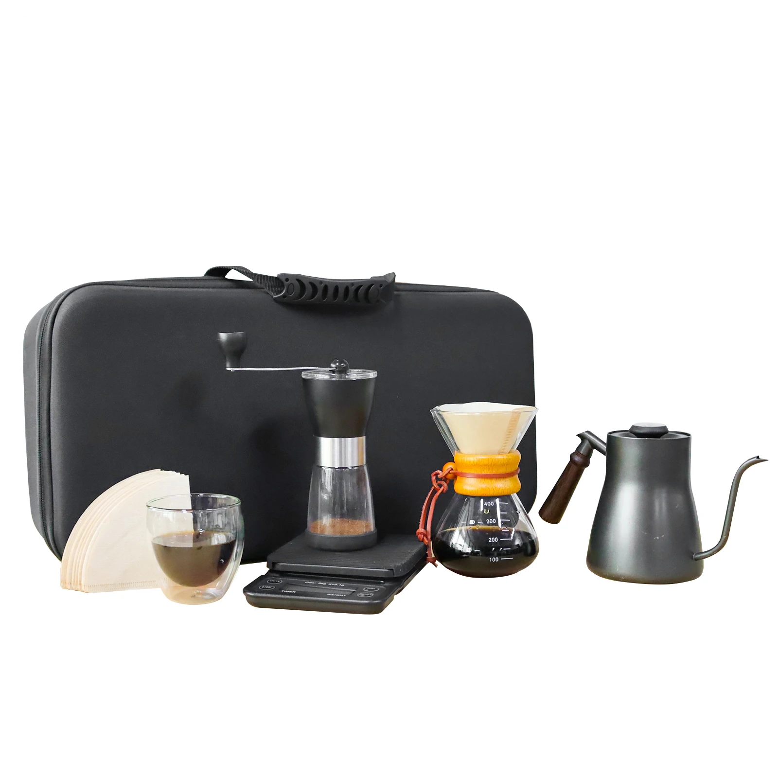 Набор для кофеварки Pour over с кофейником кофемолка Chemex стеклянная чашка