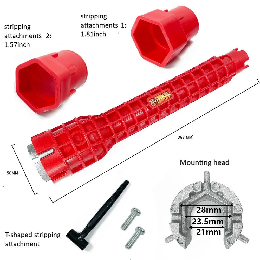 Гаечный ключ для смесителя и раковины 8/5 в 1 с противоскользящей ручкой двойной