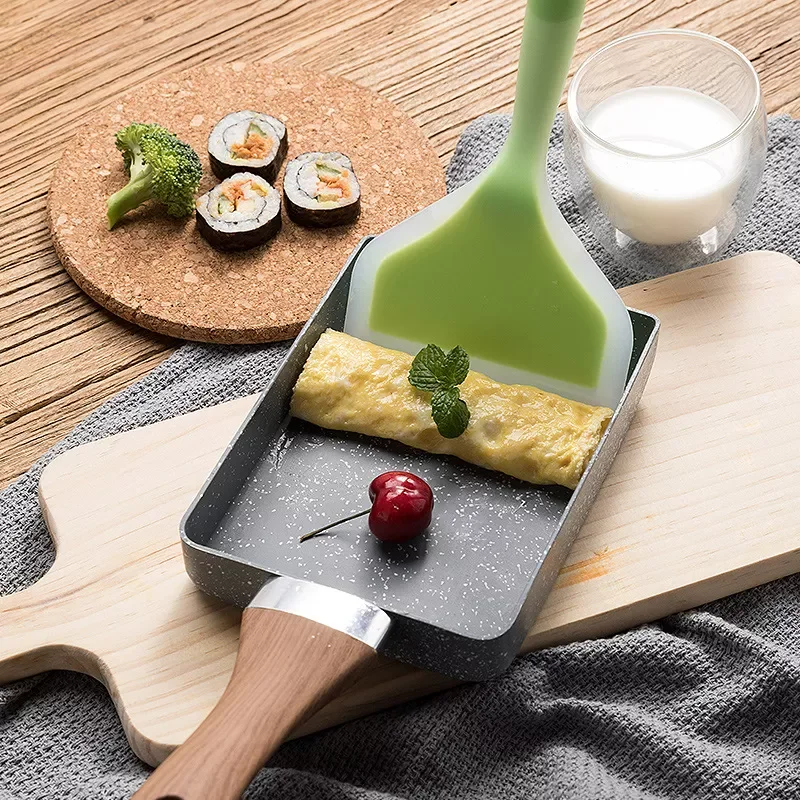 

Frying Pan Tamagoyaki Omelette Black Non-stick Pan Fry Egg Pan Pancake Kitchen Pot Use for Gas Cooker