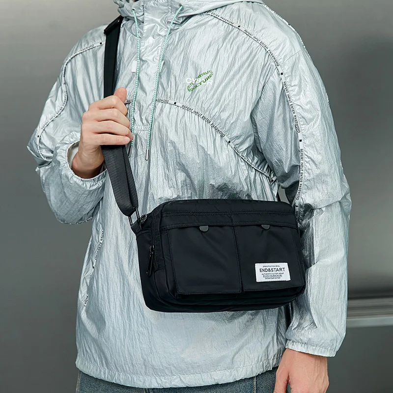 

Crossbody Bag Men's Shoulder Bag Chest Bag Waterproof Partition Japanese Casual Travel Nylon Fashionable Boy Free Shipping New