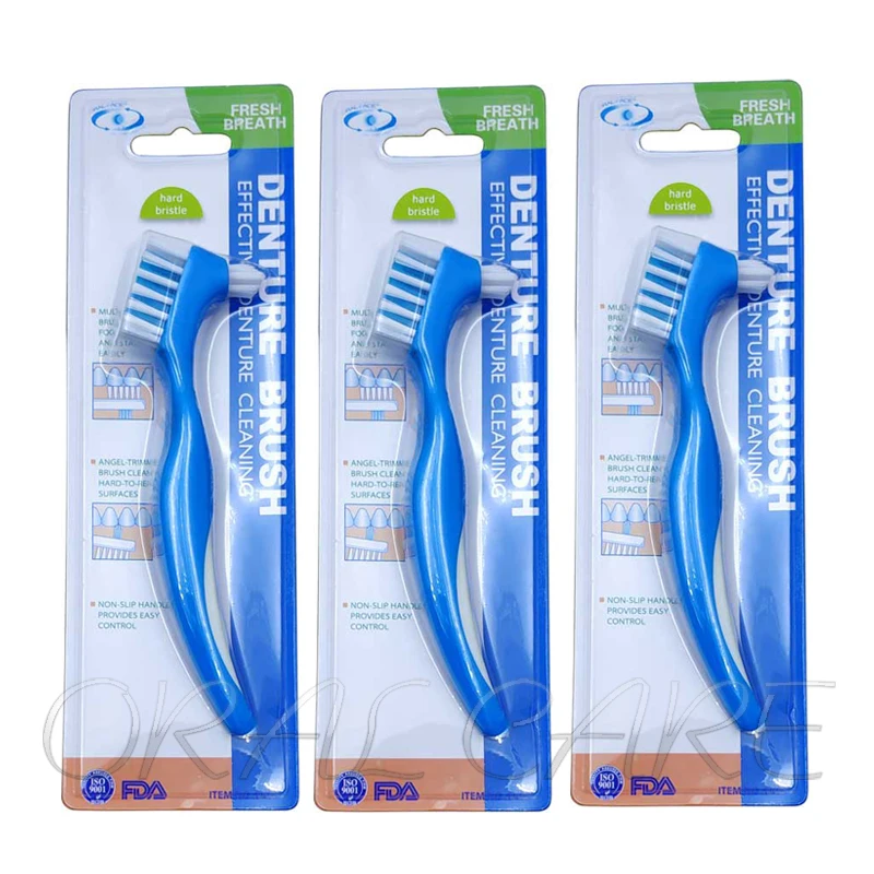 

Denture Toothbrush Hard/Soft Double Bristle For False Teeth Brush Superb Total Cleaning Oral Care Tool Teeth Brushes