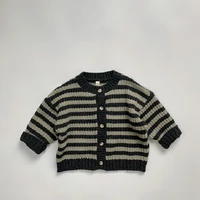 kids clothes girls knitwears spring autumn boy casual striped knitted sweater jacket for babies long sleeve childrens clothing