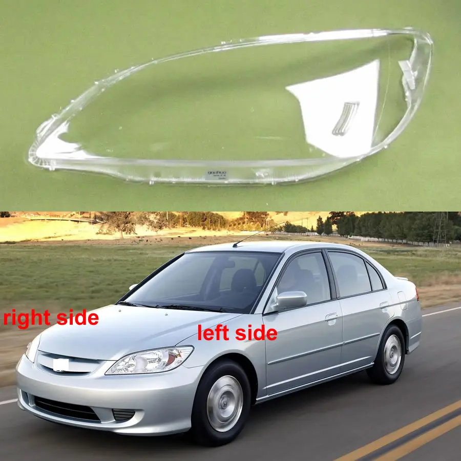 

Plexiglass Front Headlamps Cover Transparent Lampshade Lamp Shell Masks Headlight Cover Lens For Honda Civic 2003 2004 2005