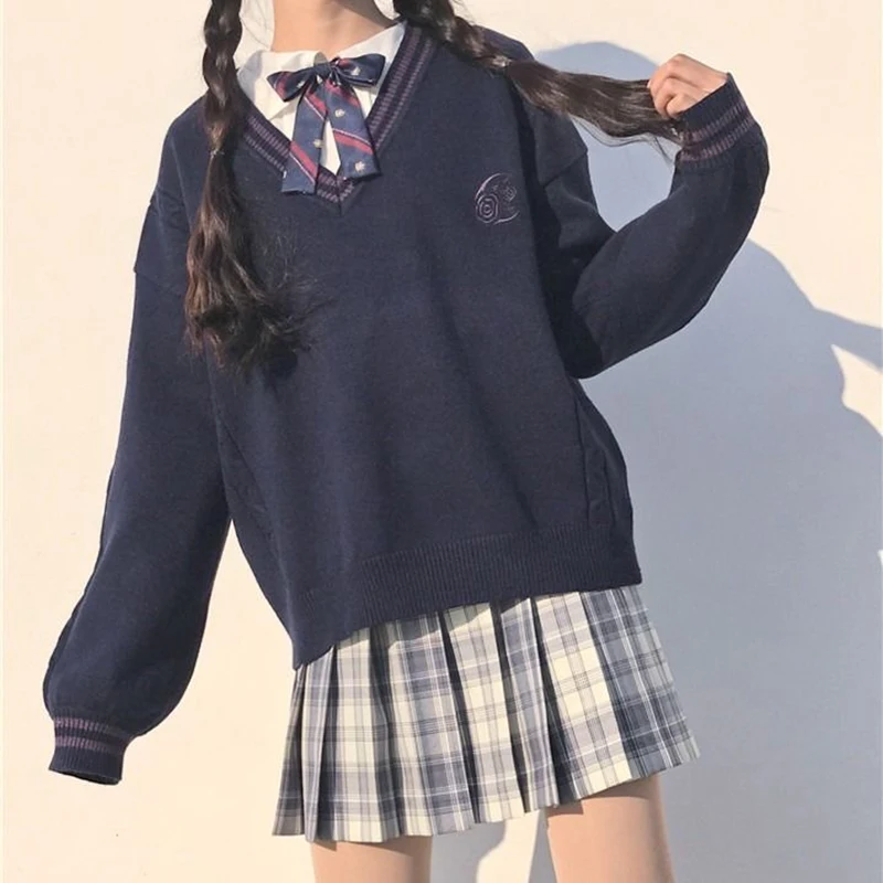 Униформа JK натуральный свитер с длинным рукавом новый стиль японская мода