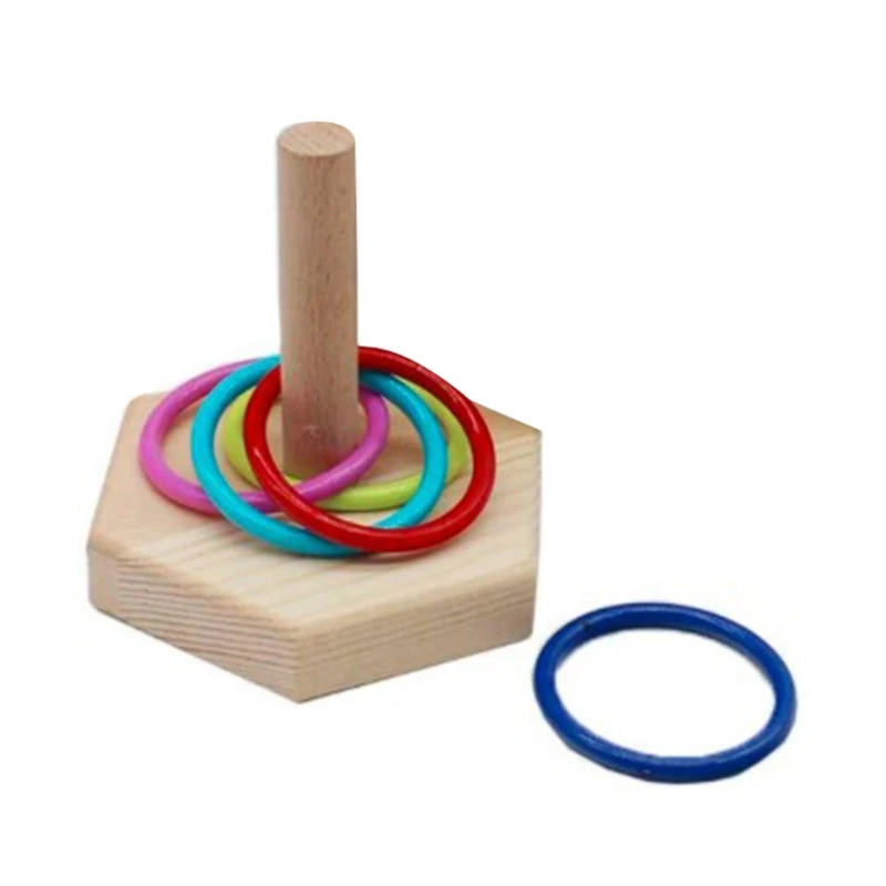 

1 Set Bird Wooden Platform Stacking Rings Toys Pet Intelligence Training Puzzles