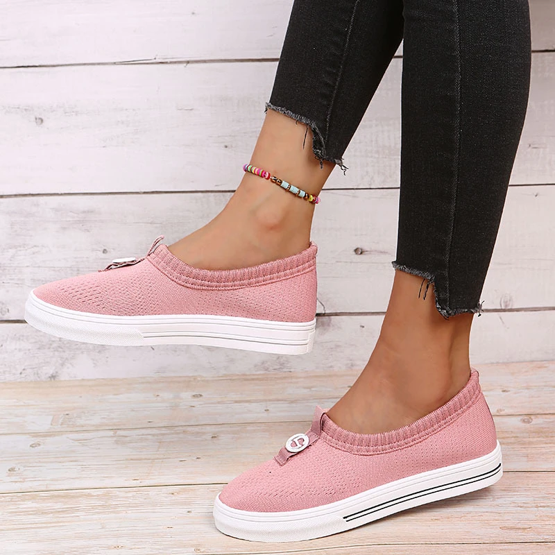 

2022 Spring Autumn Women's Low Top Shoes Fashion Casual Sneakers Women's Loafers Mesh Solid Color Slip-On Shoes sneakers