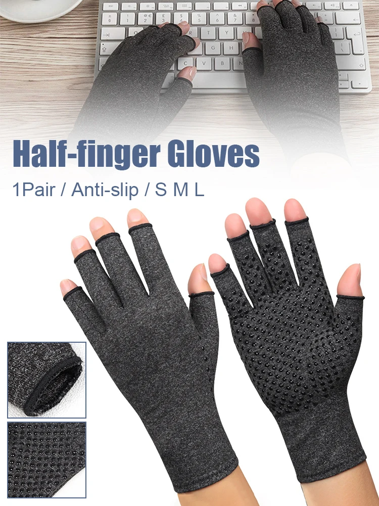 

Compression Gloves for Men Women Half-finger Non-Slip Grip Relieves Pains Arthritis Wrist Support Hand Brace for Rehabilitation