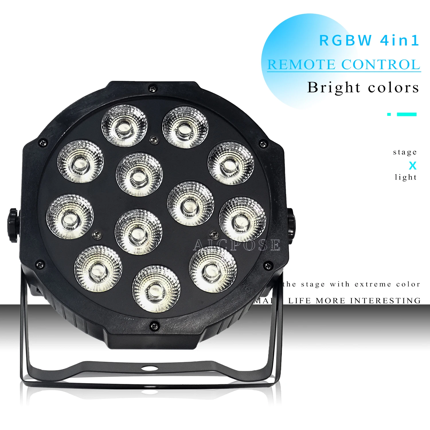 

12*12w lamp with Remote 12x12W led Par lights RGBW 4in1 flat par led dmx512 disco lights professional stage dj equipment