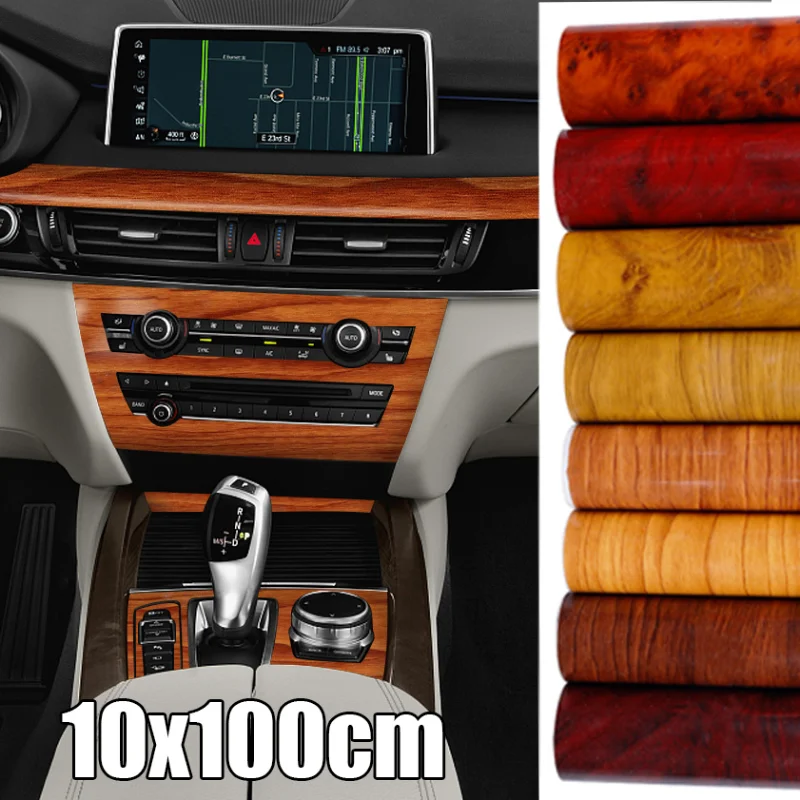 

Car Wood Textured Grain Film Stickers Car Body Interior Styling Decor Decals DIY Wallpaper Wrap Film PVC Sticker 10x100cm