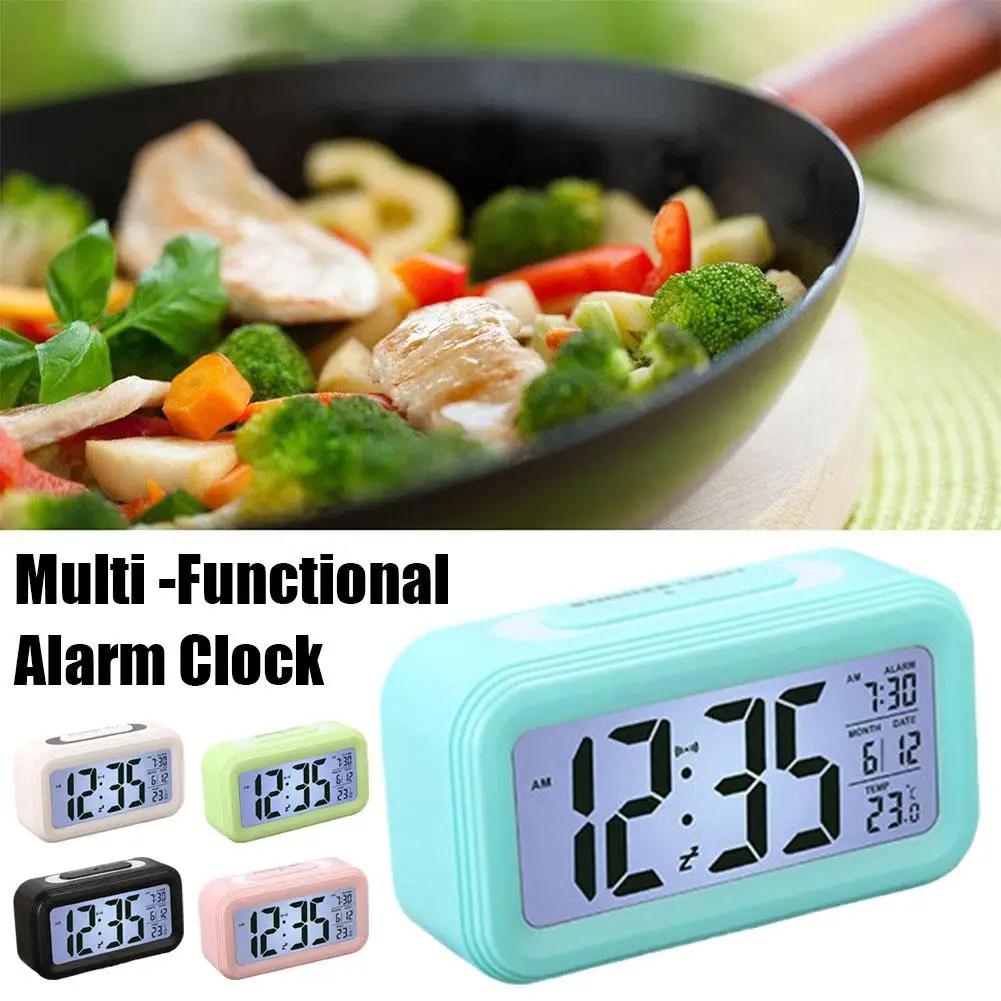Desktop Thermometer Home Display Battery Time Operated Date House Desk Calendar Silent Clock D4z7