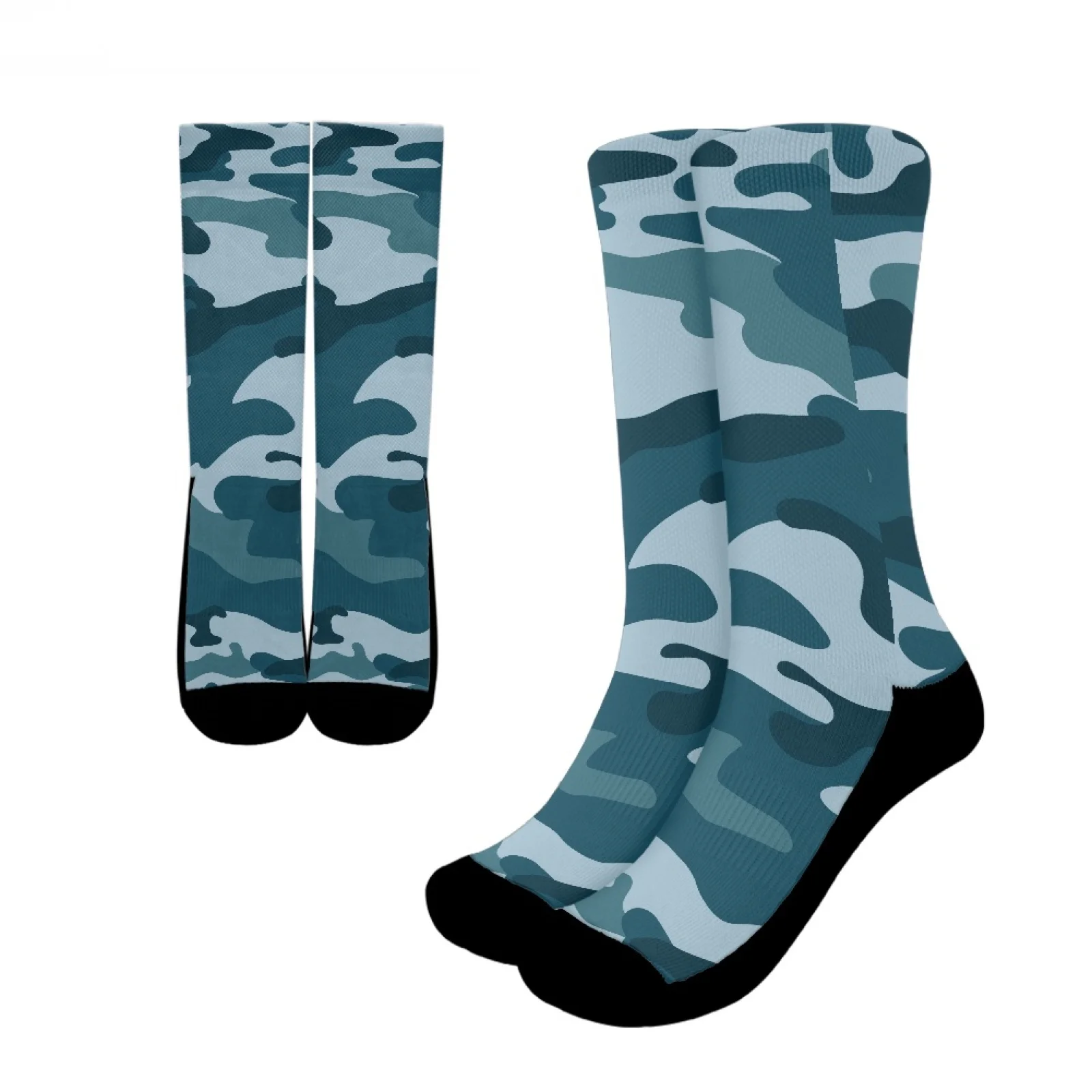 

Vintage Unisex Camouflage Long-Tube Sports Socks Skin-Friendly And Breathable Soft Polyester Crew Socks Fit Casual Everyday Wear
