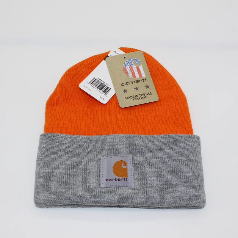 

European and American Tooling Pullover Warm Winter Color Matching Spot Plain Beanie Dome Knitted Hat Style Pattern Type Material