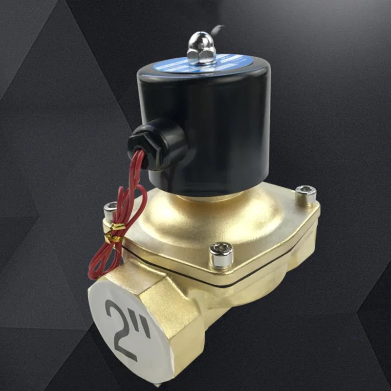 

Factory direct sales G2'' industrial brass enter water gas normally closed solenoid valve