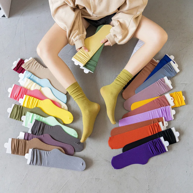 1 Pair Women men Socks Summer Spring New Thin Loose Socks Colorful Lady Long Socks Fashion Girls Students Solid Socks