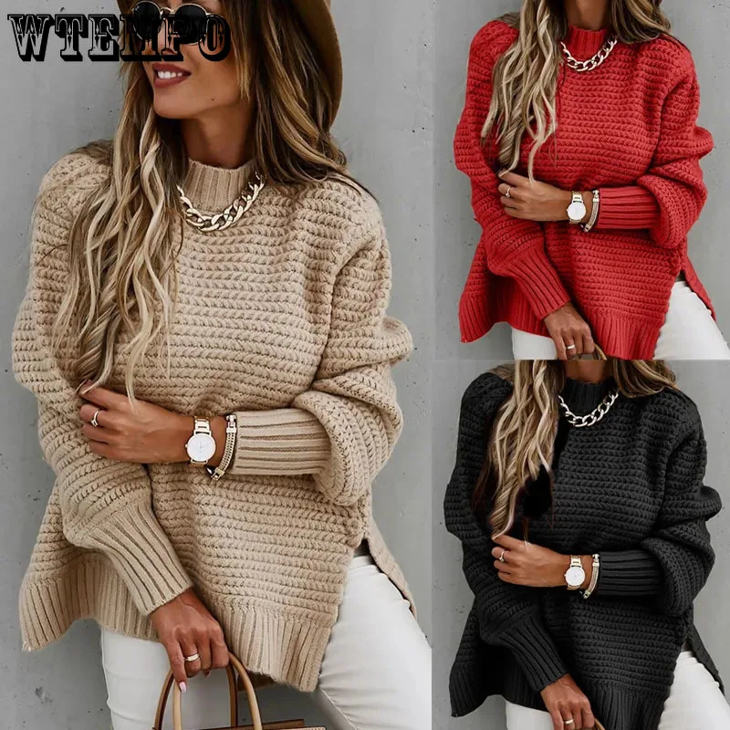 

2021 New Sweaters Autumn Winter Fashion Jumper Women Plus Size Loose Knitted Top Pullover Sweater Women Knitwear