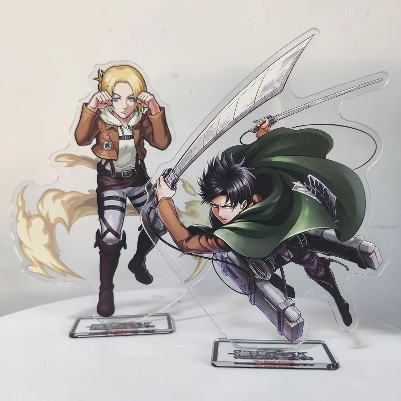 15CM Attack On Titan Acrylic Double-Sided Stands Model Anime Action Figures Eren Levi Erwin Desk Decor Standing Sign Fans Gift