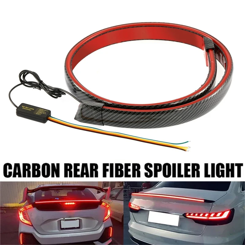 

Length 1300mm Universal Car Rear Wing Spoiler Carbon Fiber Rear Wing with Turn Signal