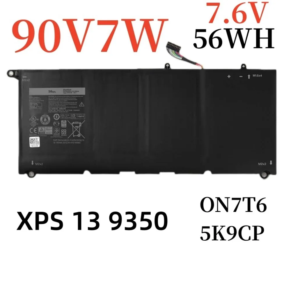 Фото Высокопроизводительная батарея для ноутбуков DELL XPS 13 9360 Series RNP72 TP1GT P54G 90V7W 56WH JD25G 52WH 60Wh PW23Y №3