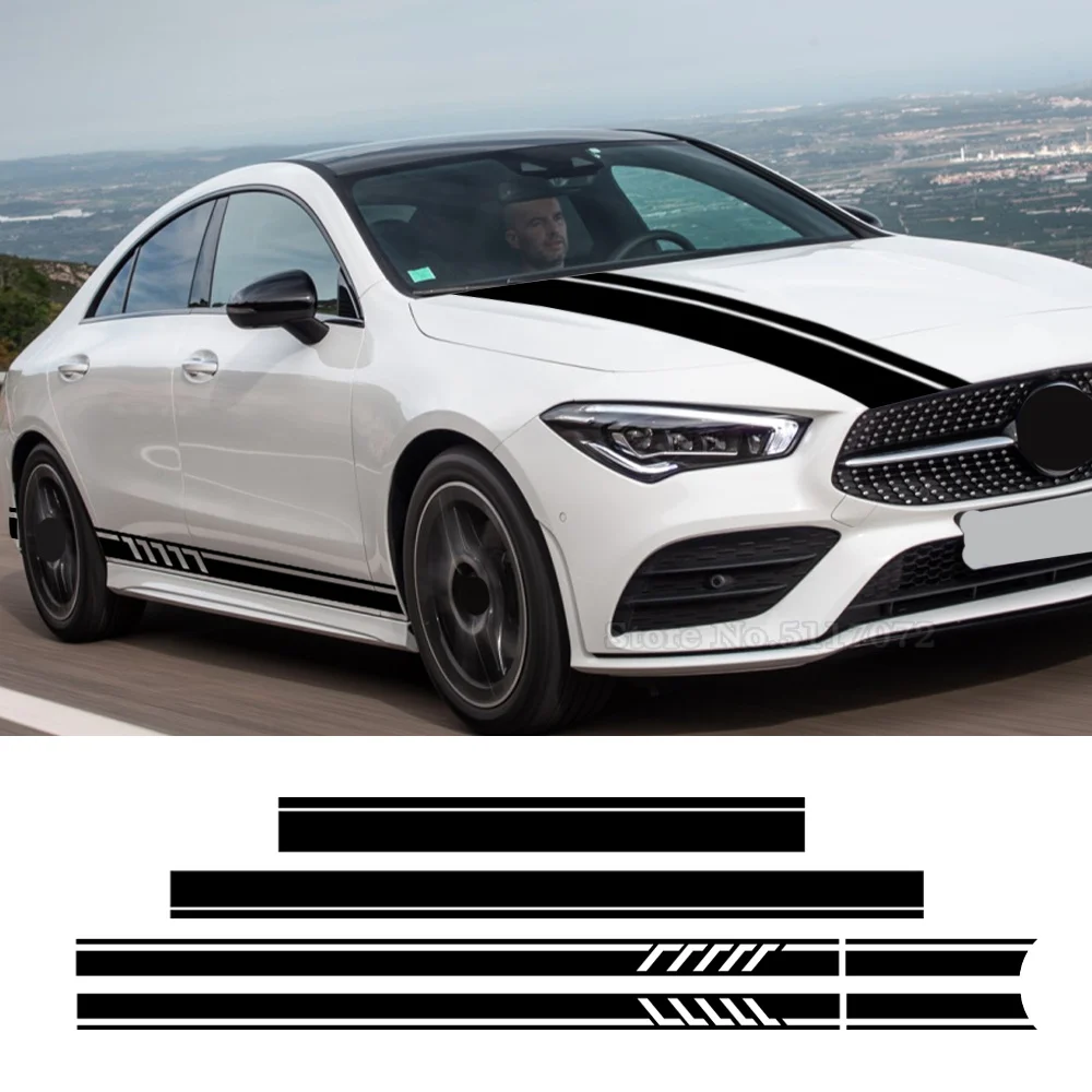 

Edition Side Stripes Skirt Sticker Car Hood Roof Trunk Decal For Mercedes Benz CLA Class AMG W117 C117 X117 C118 X118 CLA45 35