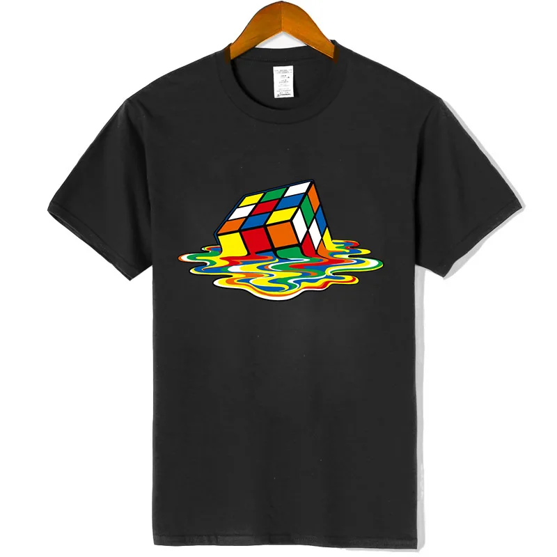 

New Men's Casual High Quality Short Sleeve T-Shirt Magic square printing o-neck t-shirt casual hip hop t-shirt for men Plus Size