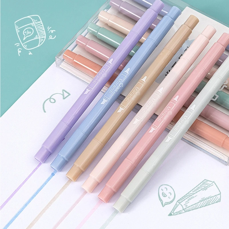 

Новинка 2022, 6 шт., маркеры с двумя наконечниками, набор фломастеров с двумя наконечниками, перманентные маркеры, ручки для учебы детей и студе...