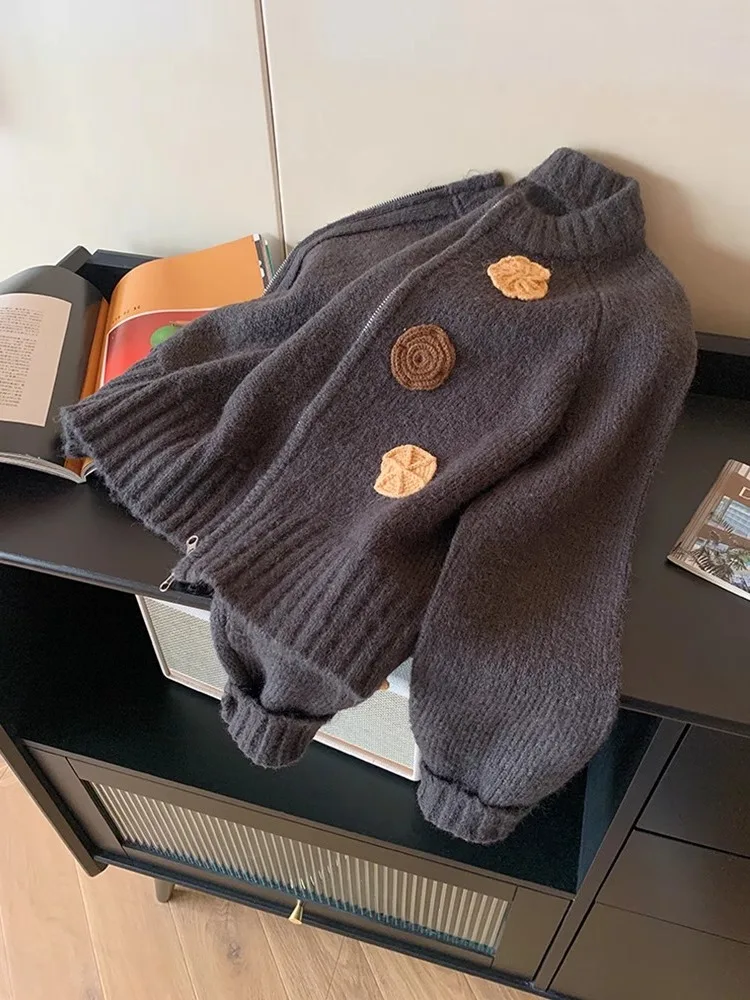 Модный дизайн Sense Детское забавное печенье Вязаный крючком кардиган ручной