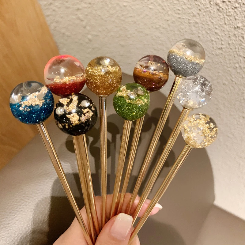 

Metal Gold Color Handmade Barrette Women Hairpins Hair Accessories Gift Japan Style Gold Foil Starry Sky Hair Clips Hair Sticks