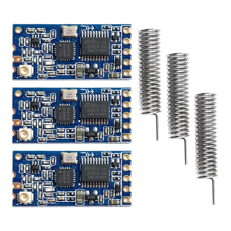 

HC-12 Module, HC-12 SI4463 Stable Wireless Serial Port Module 1000M With Spring Shaped Antenna 433Mhz Built-In Program